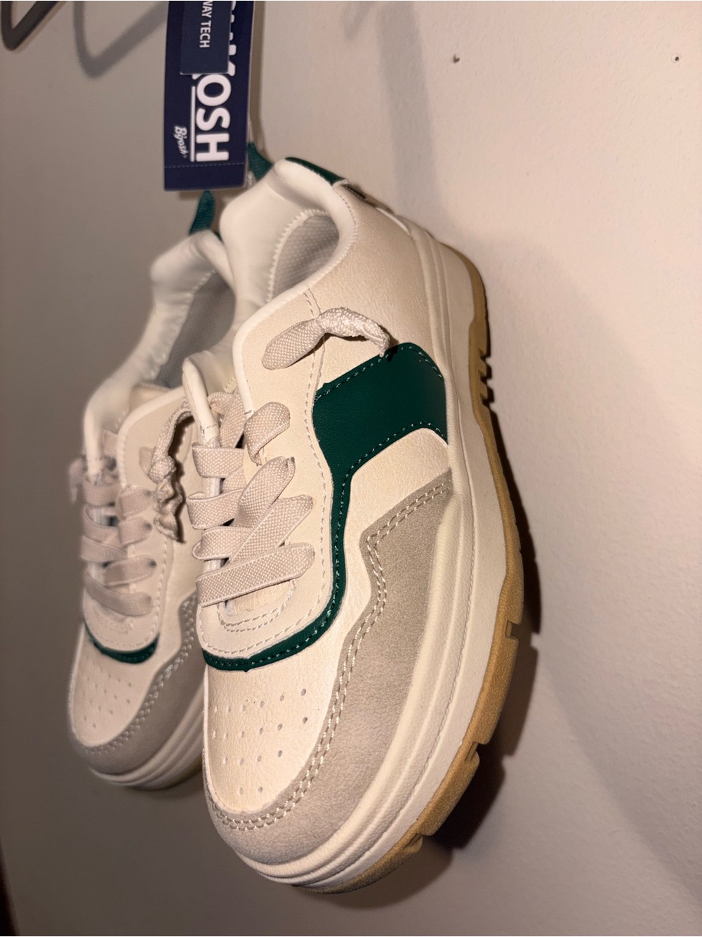 NWT Boys White and Green Sneakers